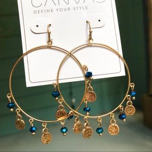 Gold Hoop Dangle Earrings